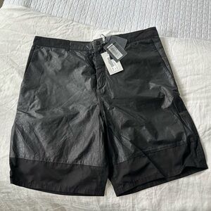 Alexander Wang black Leather/Nylon Shorts